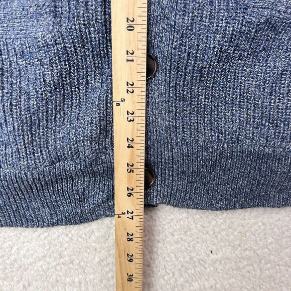 J. Crew Sweater Mens Medium Gray Cable Knit Cardigan Mock Neck Fisherman - Picture 5 of 12